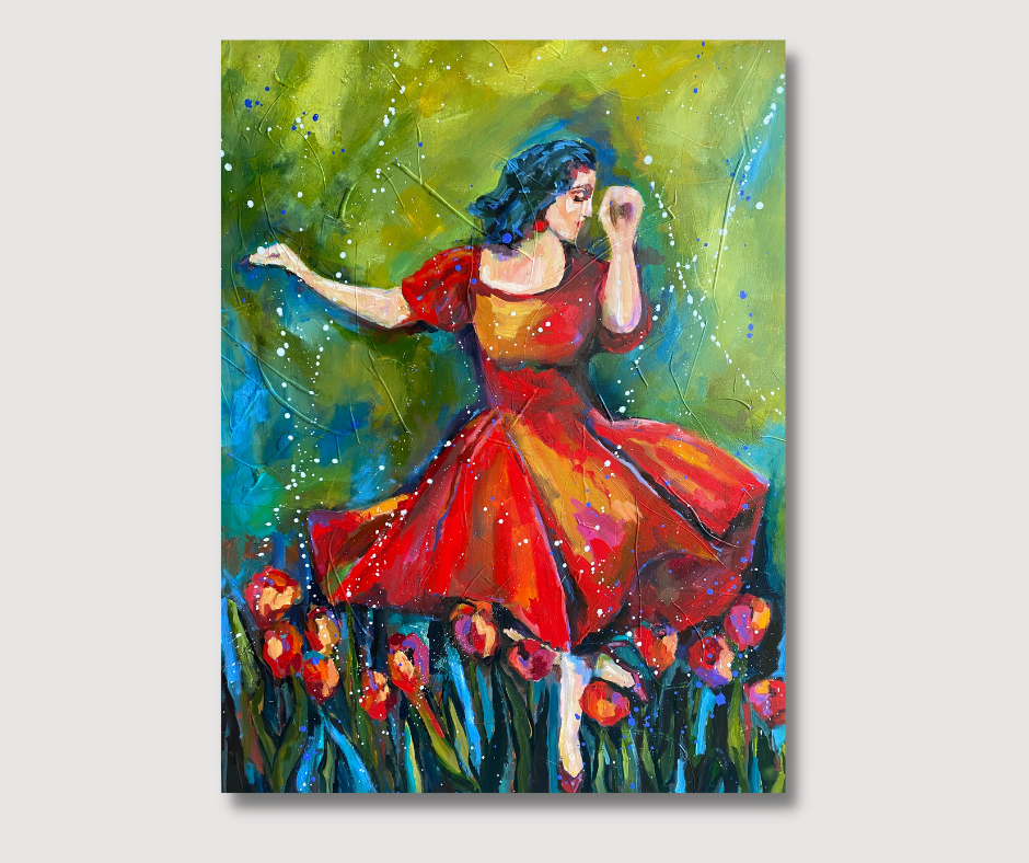 Tiptoe through the Tulips - Acrylic - 92cm W x 122cm H